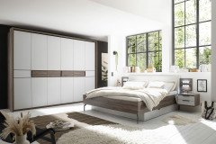 Alis von SchlafKONTOR - Bettanlage 180x200 cm mit Beleuchtung Marieta Oak - hellgrau