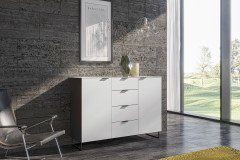 Nachttisch Typ 01 von JUTZLER - Nachtkommode weiß - Mattglas weiß