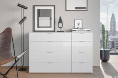 Nachttisch Typ 01 von JUTZLER - Nachtkommode weiß - Mattglas weiß