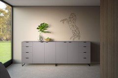 Nachttisch Typ 01 von JUTZLER - Nachtkommode weiß - Mattglas weiß