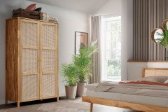 Fanǿ von Cinall - Schlafzimmer aus massiver Eiche mit Geflecht-Akzenten