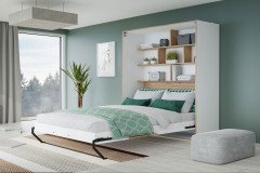 S-Room von Forte - Standelement mit Tisch und Regal weiß - Catania Eiche