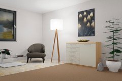 Comfort-V von Disselkamp - Twin-Betten Wildeiche - taupe