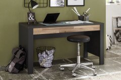 Dallas von POL Power - Nachttisch mit Aufsatzpaneel & Beleuchtung Eiche - grau