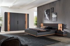 WSL 8800 von Wöstmann - Schlafzimmer Wildeiche/ Lack graphitgrau