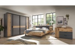 Daria von POL Power - Bettanlage mit Cordpolster, Nakos & Beleuchtung