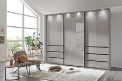 Malibu von Wiemann - Schwebetürenschrank weiß - Glas graphit