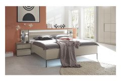 Avignon von LEONARDO living - Bett 180x200 cm kieselgrau mit Glasakzent