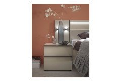 Avignon von LEONARDO living - Bett 180x200 cm kieselgrau mit Glasakzent