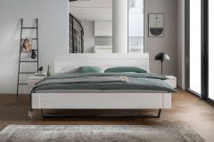 Kiel von Wohnglücklich - Bett Kiel 3 Kiefer weiß 140x200 cm
