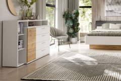 Mayacus von Forte - Nachttisch-Paar weiß - Mauvella-Oak