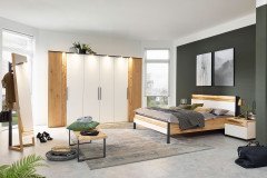 Joline von Musterring - Doppelbett 180x200 cm weiß - Wildeiche - Spaltholz