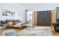 Joline von Musterring - Doppelbett 180x200 cm weiß - Wildeiche - Spaltholz