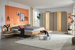 Jovanna von Musterring - Doppelbett mit Kopfteilhöhe ca. 98,5 cm fango - Eiche