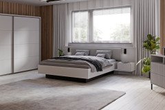 Nektarius-sleeping von Forte - Kommode secret grey mit vertikaler Rillenstruktur