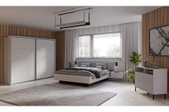 Nektarius-sleeping von Forte - Kommode secret grey mit vertikaler Rillenstruktur