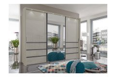 Malibu von Wiemann - Schwebetürenschrank weiß - Glas graphit