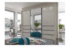 Malibu von Wiemann - Schwebetürenschrank weiß - Glas graphit