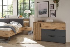 Daria von POL Power - Bettanlage mit Cordpolster, Nakos & Beleuchtung