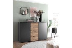 Aska von POL Power - Schlafzimmer-Set graphit - Mauvella Eiche