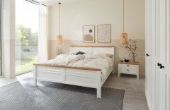 Malmö von SCHÖNER WOHNEN - Stollenbett Lack weiß/ Wildeiche