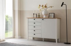 Malmö von SCHÖNER WOHNEN - Stollenbett Lack weiß/ Wildeiche