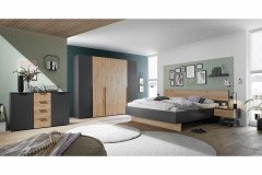 Aska von POL Power - Schlafzimmer-Set graphit - Mauvella Eiche