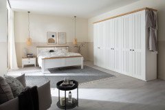 Malmö von SCHÖNER WOHNEN - Stollenbett Lack weiß/ Wildeiche