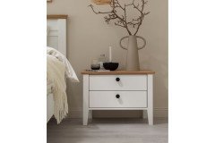 Malmö von SCHÖNER WOHNEN - Stollenbett Lack weiß/ Wildeiche