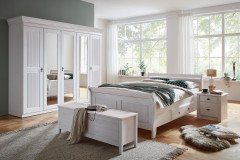 Eva-sleeping von Jumek - Bett-Truhe Kiefer weiß-laugenfarbig