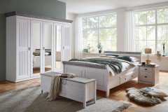 Eva-sleeping von Jumek - Bett-Truhe Kiefer weiß-laugenfarbig